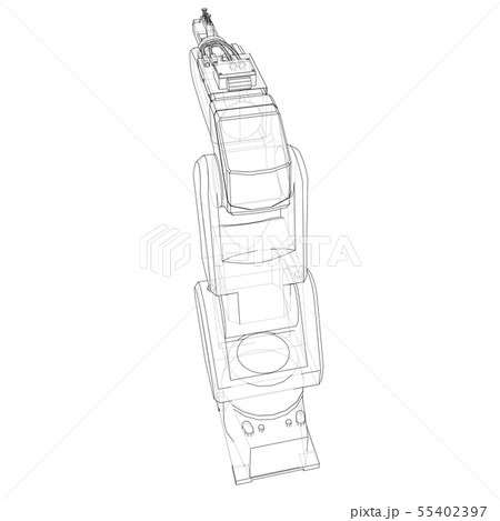 Industrial robot manipulator. Vector 55402397