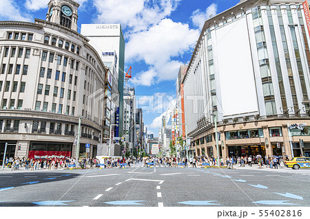 【東京都】銀座四丁目交差点 【東京都】銀座四丁目交差点 55402816