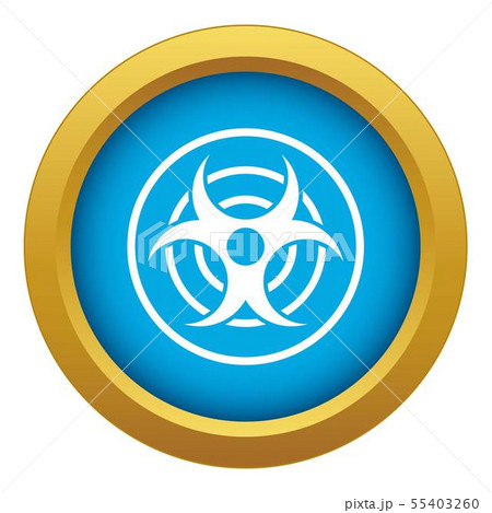 Sign of biological threat icon blue vector isolated 55403260