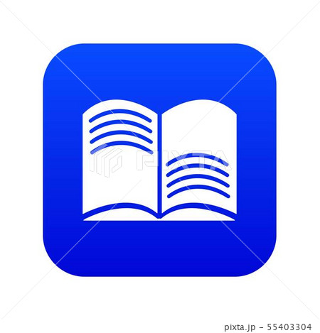 Old open magic book icon blue vector 55403304