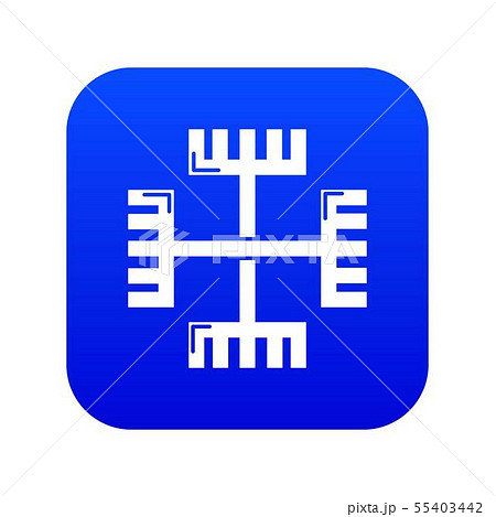Pagan ancient symbol icon blue vector 55403442