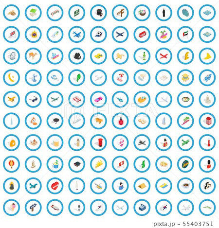 100 voyage icons set, isometric 3d style 100 voyage icons set, isometric 3d style 55403751