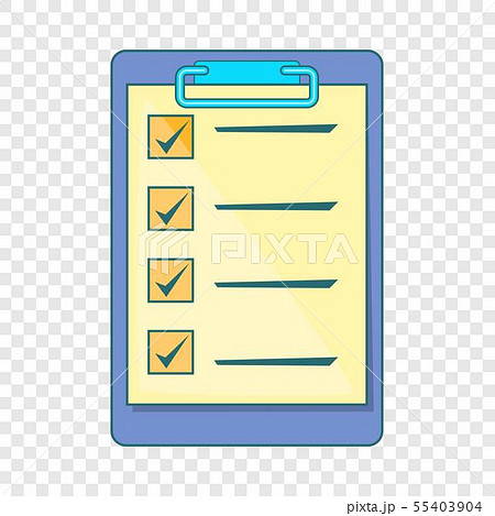 Clipboard check list icon, cartoon style 55403904