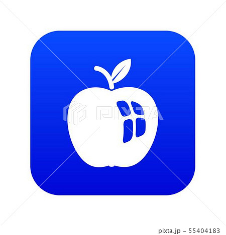 Ripe apple icon blue vector Ripe apple icon blue vector 55404183