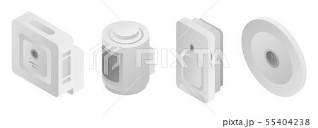 Motion sensor icons set, isometric style 55404238
