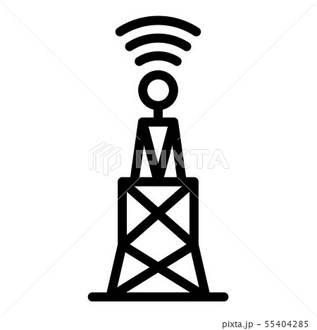 5G antenna in action icon, outline style 5G antenna in action icon, outline style 55404285