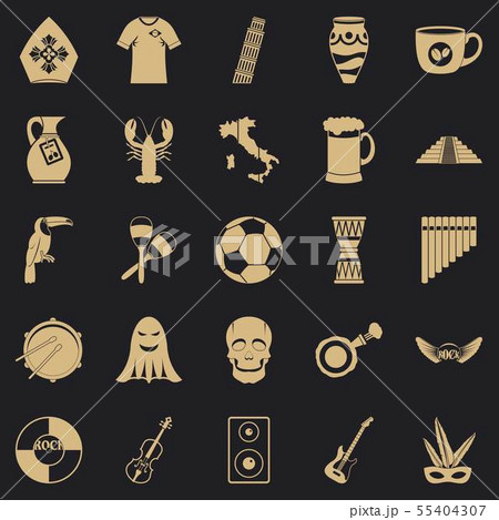 Big celebration icons set, simple style Big celebration icons set, simple style 55404307