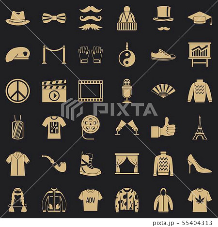 Vogue icons set, simple style 55404313