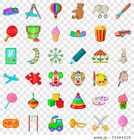 Whirligig icons set, cartoon style 55404329