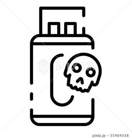 Infection of USB flash drives icon, outline style 55404338