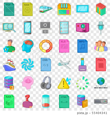 Computer file icons set, cartoon style Computer file icons set, cartoon style 55404341