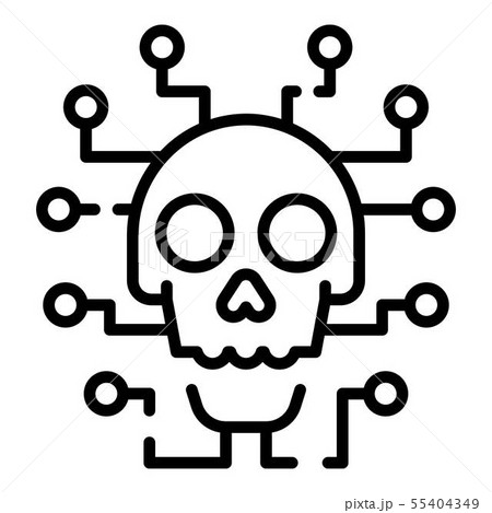 Cyber hacker attack icon, outline style 55404349