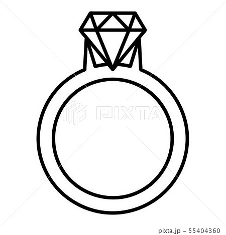 Gold ring with a diamond icon, outline style 55404360