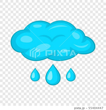 Clouds and rain icon, cartoon style Clouds and rain icon, cartoon style 55404447
