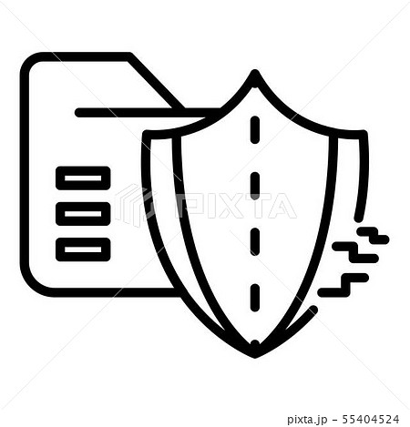 Cyber Attack On Firewall Icon Outline Styleのイラスト素材