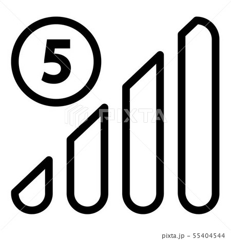 5G network on the phone icon, outline style 5G network on the phone icon, outline style 55404544