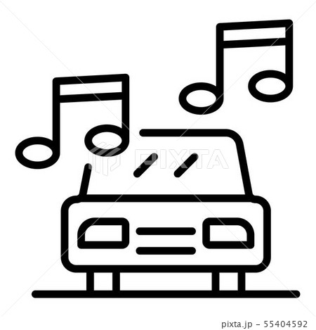 Loud music in the car icon, outline style Loud music in the car icon, outline style 55404592