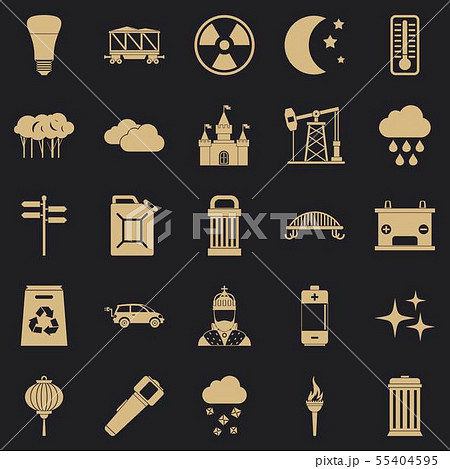 Street lights icons set, simple style Street lights icons set, simple style 55404595