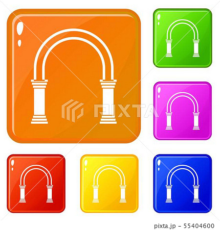 Arch icons set vector color 55404600