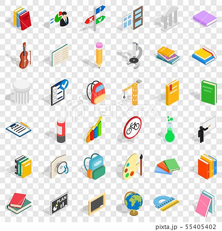 Good education icons set, isometric style Good education icons set, isometric style 55405402