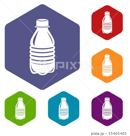 Water bottle icons vector hexahedron 55405405
