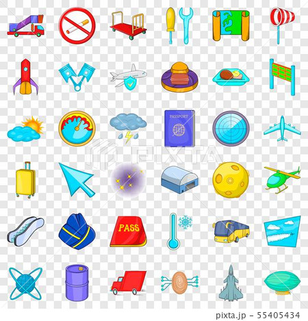 Plane icons set, cartoon style 55405434