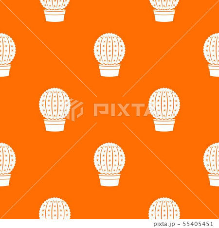 Echinocactus pattern vector orange 55405451