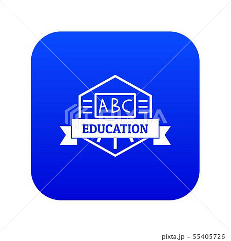 Education icon blue vector 55405726