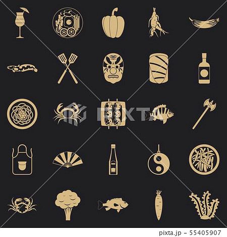 Sushi icons set, simple style 55405907