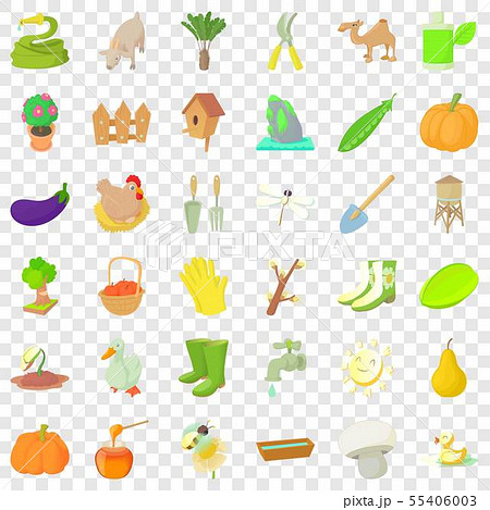 Good farm icons set, cartoon style 55406003