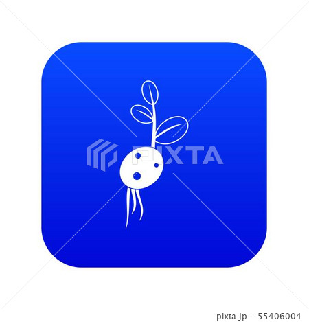 Potato sprout from the root icon digital blue 55406004