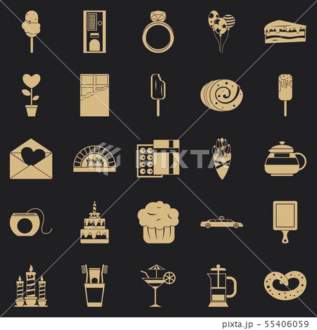 Honeyed icons set, simple style 55406059