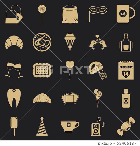 Sweet food icons set, simple style 55406137