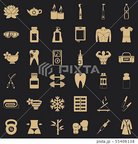 Healthy icons set, simle style 55406138