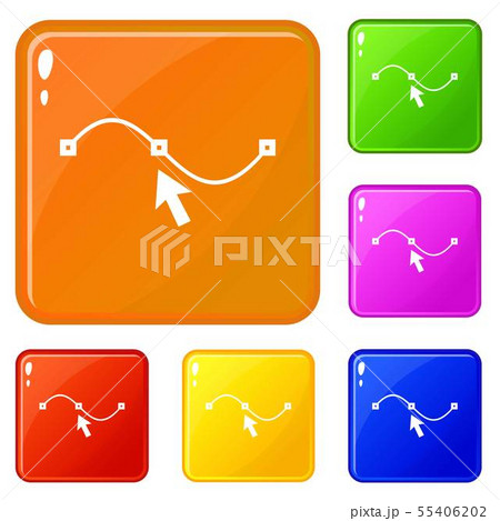 Drawing the curve icons set vector color 55406202