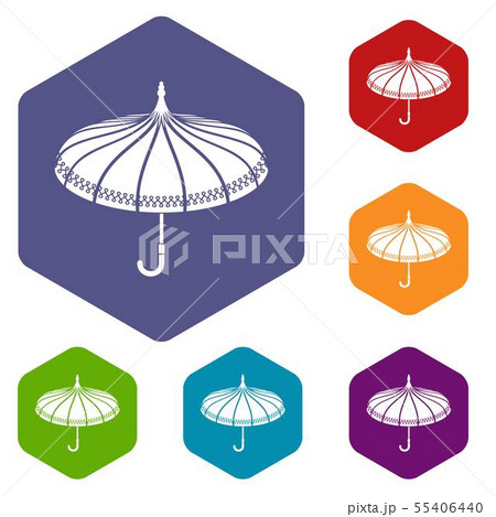 Umbrella icons vector hexahedron Umbrella icons vector hexahedron 55406440