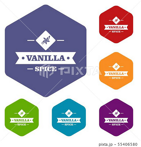 Vanilla spice icons vector hexahedron 55406580