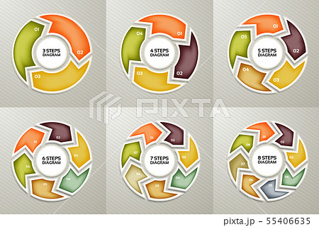 Vector circle arrows sign infographic set. 55406635