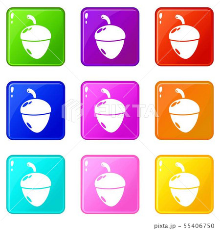 Acorn icons set 9 color collection Acorn icons set 9 color collection 55406750