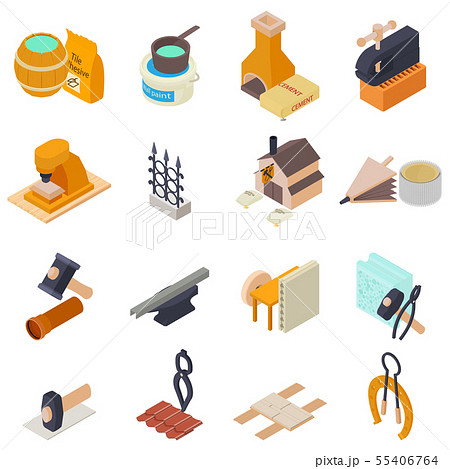 Hand work icons set, isometric style Hand work icons set, isometric style 55406764