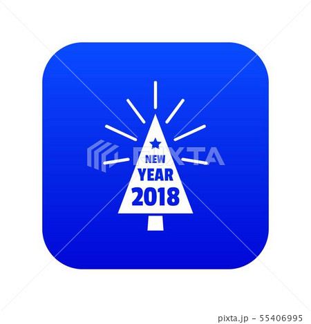 Beautiful christmas tree icon blue vector 55406995