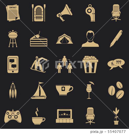 Corporative icons set, simple style Corporative icons set, simple style 55407077