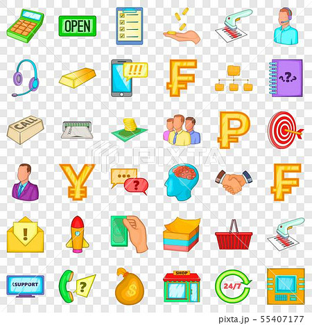 Atm icons set, cartoon style Atm icons set, cartoon style 55407177