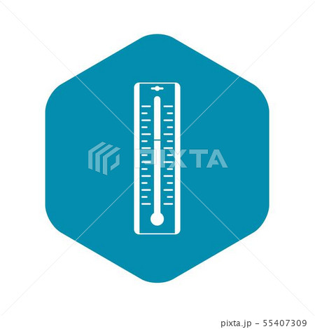 Thermometer with degrees icon, simple style Thermometer with degrees icon, simple style 55407309