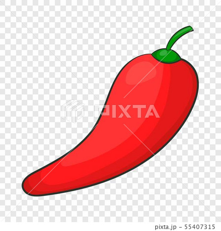 Red chilli pepper icon, cartoon style Red chilli pepper icon, cartoon style 55407315