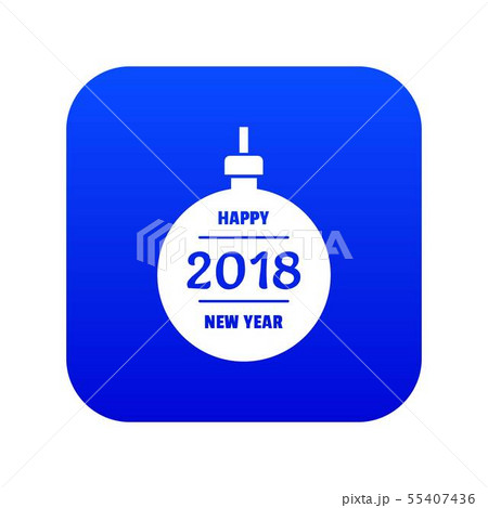Christmas ball icon blue vector Christmas ball icon blue vector 55407436
