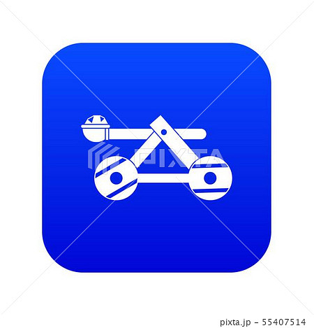 Ancient wooden catapult icon digital blue 55407514