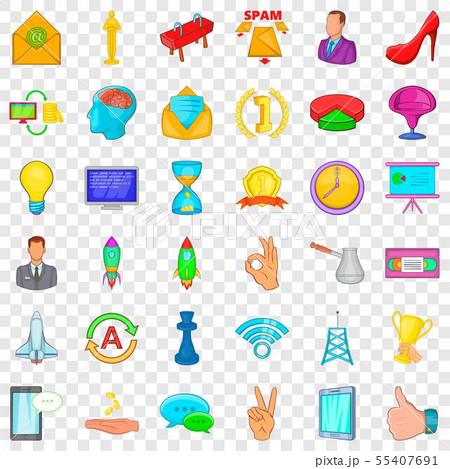 Seminar icons set, cartoon style 55407691