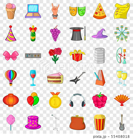 Medal icons set, cartoon style 55408018