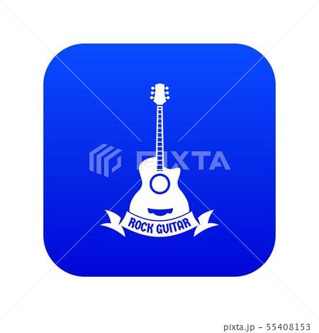 Guitar icon blue vector 55408153